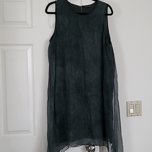 Eileen Fisher Black Silk Sleeveless Dress - Picture 1 of 5